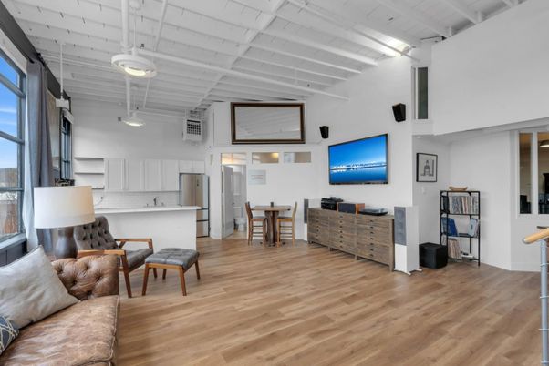 Dining room, Interior, Kitchen, Living room, Pendant Lights, Wood Texture Flooring