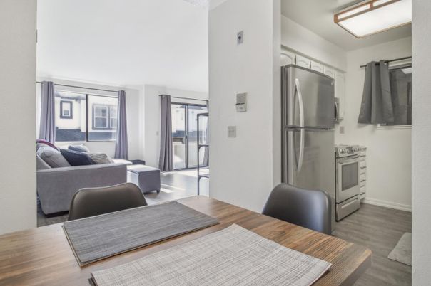 Interior, Kitchen, Living room, Stainless Steel Appliances, Wood Texture Flooring