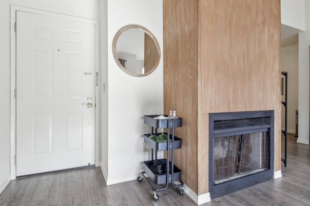 Fireplace, Interior, Wood Texture Flooring