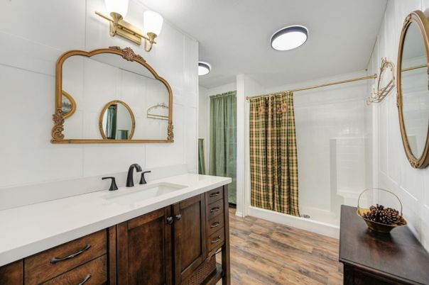 Bathroom, Interior, Wood Texture Flooring