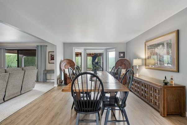 Dining room, Interior, Wood Texture Flooring
