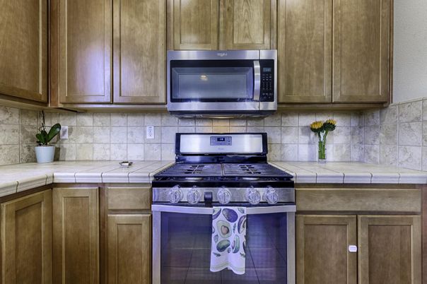 Interior, Kitchen, Stainless Steel Appliances, Tile Countertops