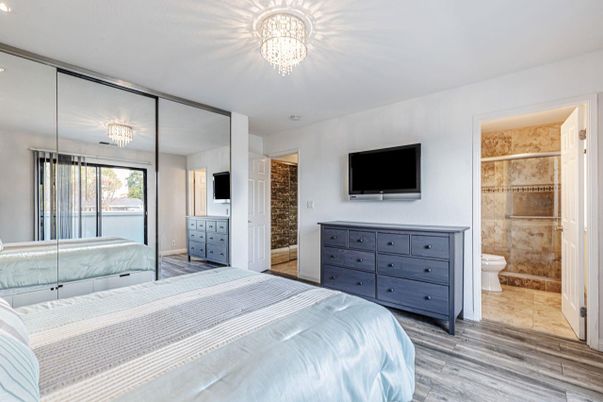 Bathroom, Bedroom, Chandelier, Interior, Wood Texture Flooring