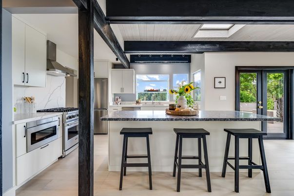 Interior, Kitchen, Stainless Steel Appliances, Wooden Beams, Wooden Ceilings, Wood Texture Flooring