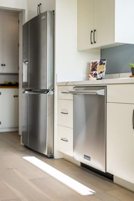 Interior, Kitchen, Stainless Steel Appliances, Wood Texture Flooring