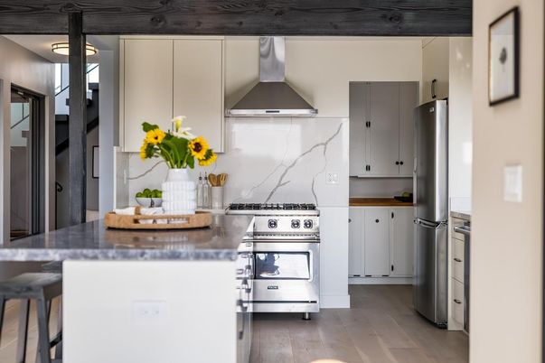 Interior, Kitchen, Stainless Steel Appliances, Wood Texture Flooring