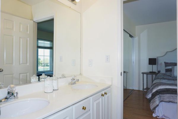 Bathroom, Dual Sink Vanities, Interior, Wood Texture Flooring