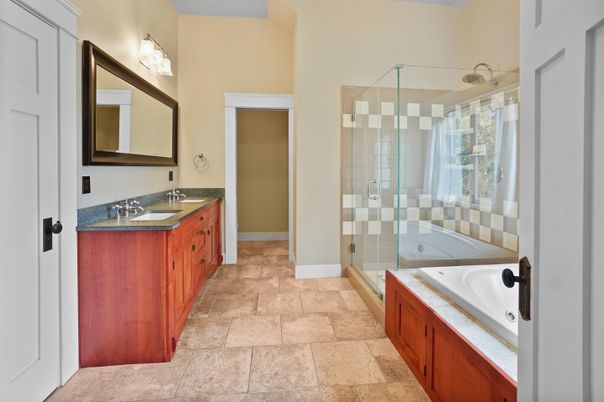Bathroom, Dual Sink Vanities, Glass Shower, Interior