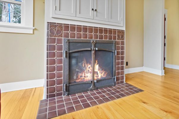 Fireplace, Interior, Wood Texture Flooring