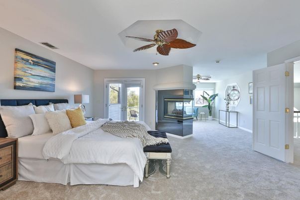 Bedroom, Fireplace, Interior, Recessed Lighting