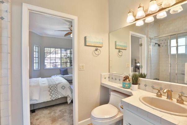 Bathroom, Bedroom, Glass Shower, Interior, Tile Countertops