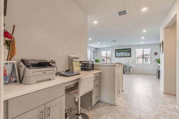 Home Office, Interior, Marble, Recessed Lighting