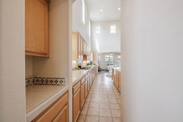 Interior, Kitchen, Recessed Lighting, Tile Countertops