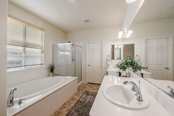 Bathroom, Dual Sink Vanities, Glass Shower, Interior