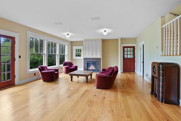 Fireplace, Interior, Living room, Wood Texture Flooring
