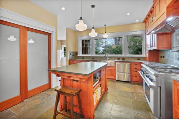 Interior, Kitchen, Pendant Lights, Recessed Lighting, Stainless Steel Appliances