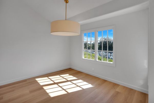 Empty room, Interior, Pendant Lights, Wood Texture Flooring