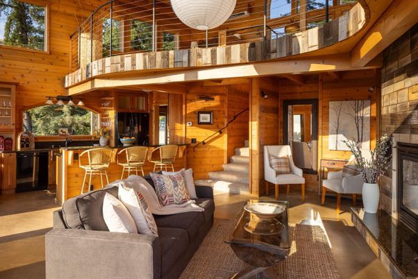 Fireplace, Interior, Living room, Wooden Walls