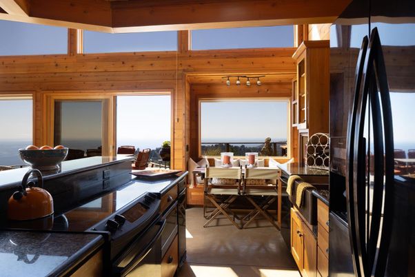 Dining room, Interior, Water, Wooden Walls