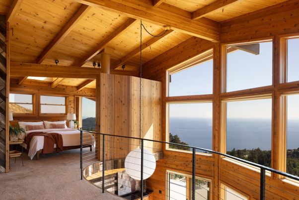 Bedroom, Interior, Water, Wooden Beams, Wooden Ceilings, Wooden Walls