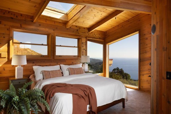 Bedroom, Interior, Water, Wooden Beams, Wooden Ceilings, Wooden Walls