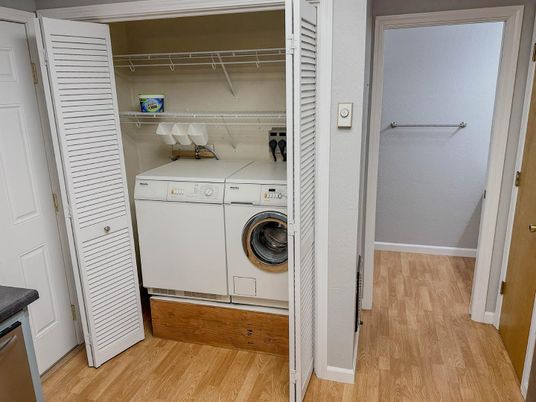 Interior, Utility Closets, Washer, Wood Texture Flooring