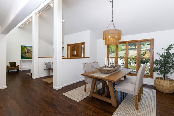 Chandelier, Dining room, Interior, Wood Texture Flooring