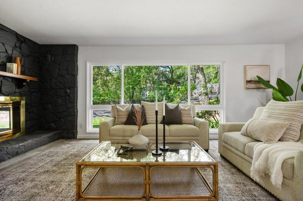 Fireplace, Interior, Living room, Stone Walls