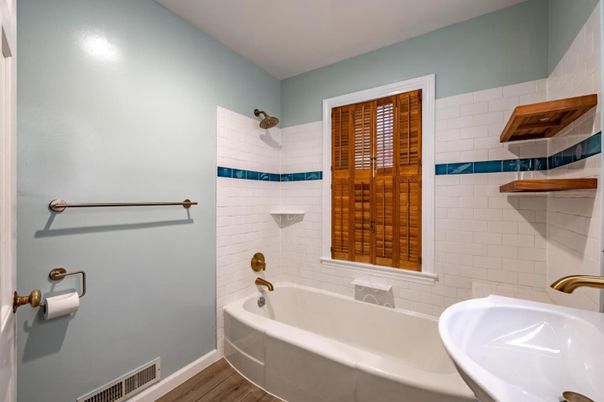 Bathroom, Interior, Wood Texture Flooring