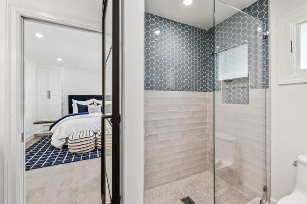 Bathroom, Bedroom, Glass Shower, Interior, Recessed Lighting