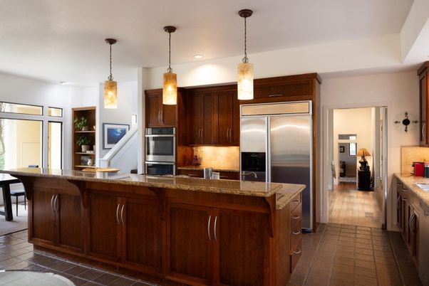 Interior, Kitchen, Pendant Lights, Recessed Lighting, Stainless Steel Appliances