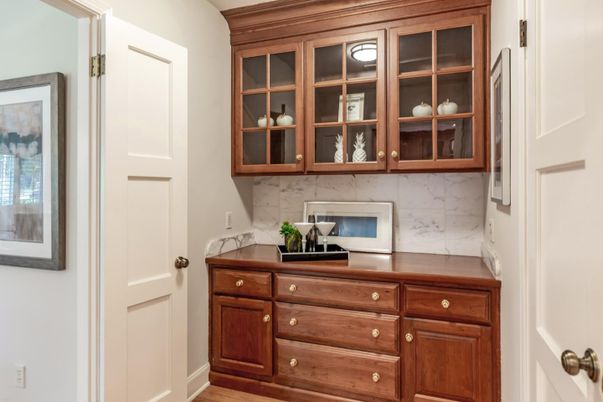 Interior, Kitchen, Marble Walls, Wood Texture Flooring