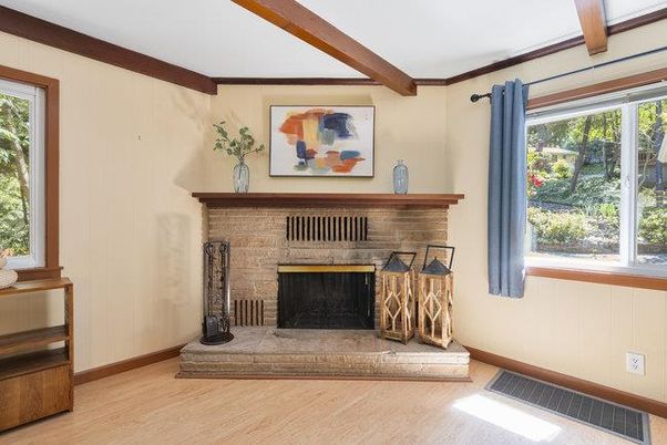 Fireplace, Interior, Wooden Beams, Wood Texture Flooring