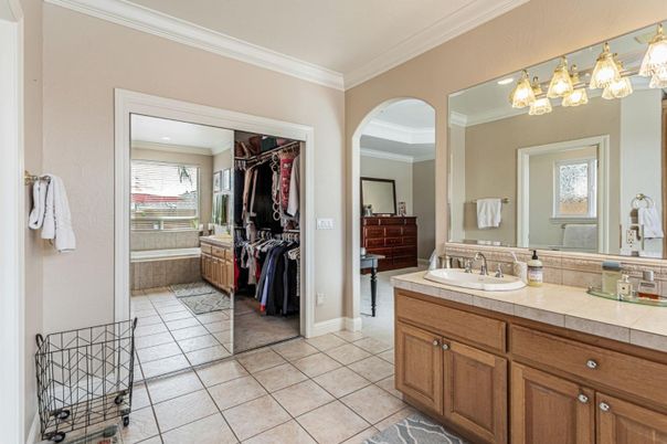 Bathroom, Dual Sink Vanities, Interior, Tile Countertops