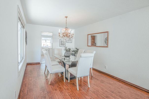Chandelier, Dining room, Interior, Wood Texture Flooring