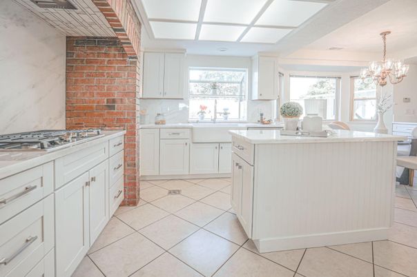 Chandelier, Interior, Kitchen, Stone Walls