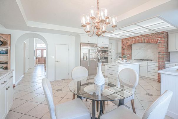 Chandelier, Interior, Kitchen, Stone Walls