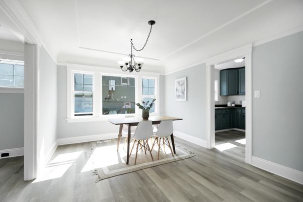 Chandelier, Dining room, Interior, Wood Texture Flooring