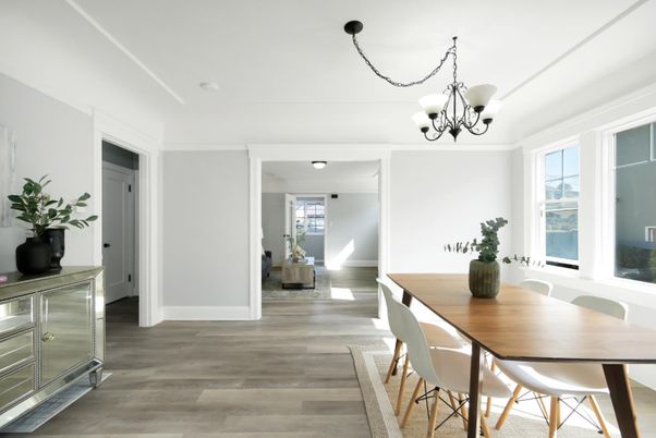 Chandelier, Dining room, Interior, Wood Texture Flooring