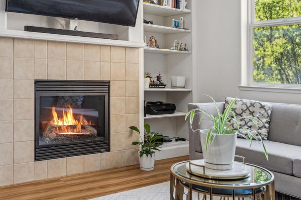 Fireplace, Interior, Wood Texture Flooring