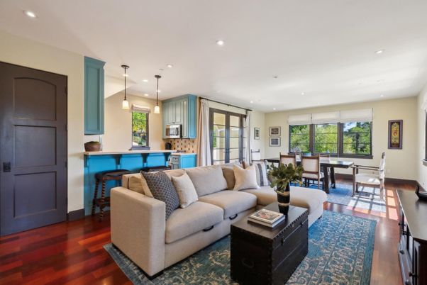 Dining room, Interior, Kitchen, Living room, Pendant Lights, Recessed Lighting, Wood Texture Flooring