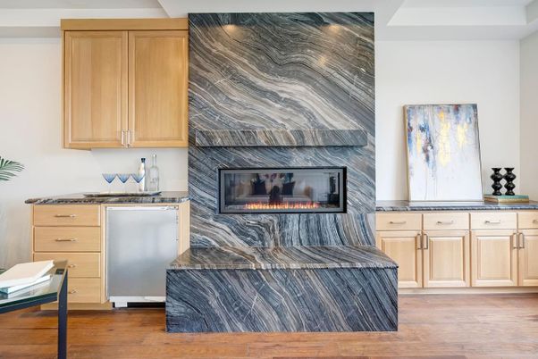 Fireplace, Interior, Kitchen, Wood Texture Flooring