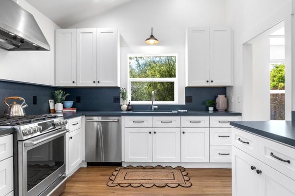 Interior, Kitchen, Stainless Steel Appliances, Wood Texture Flooring
