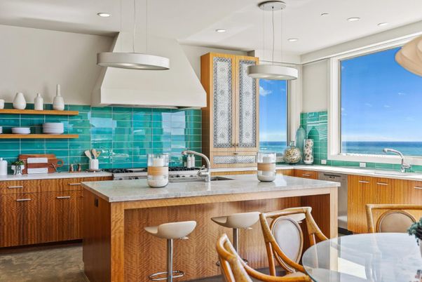 Interior, Kitchen, Pendant Lights, Recessed Lighting, Stainless Steel Appliances, Water