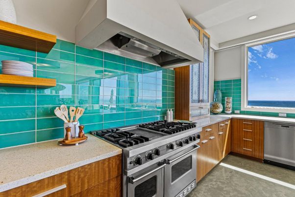 Interior, Kitchen, Recessed Lighting, Stainless Steel Appliances, Water