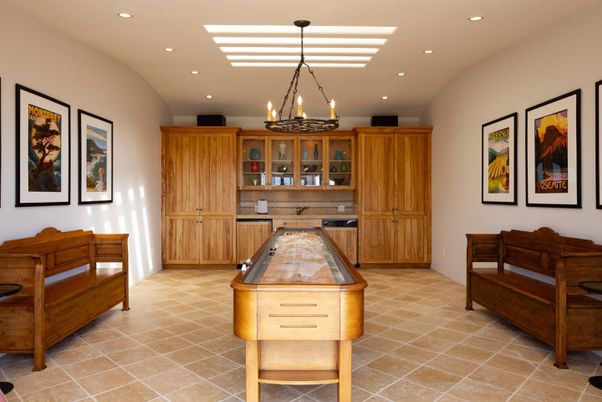 Billiard Table, Chandelier, Game Room, Interior, Pendant Lights, Recessed Lighting