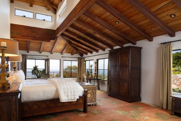 Bedroom, Interior, Recessed Lighting, Wooden Beams, Wooden Ceilings