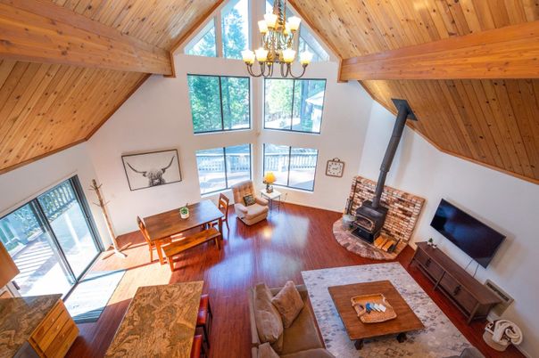 Chandelier, Fireplace, Interior, Living room, Wooden Beams, Wooden Ceilings, Wood Texture Flooring