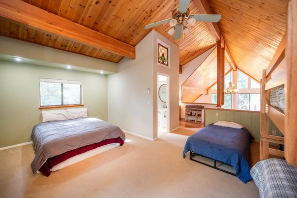 Bedroom, Interior, Recessed Lighting, Wooden Beams, Wooden Ceilings