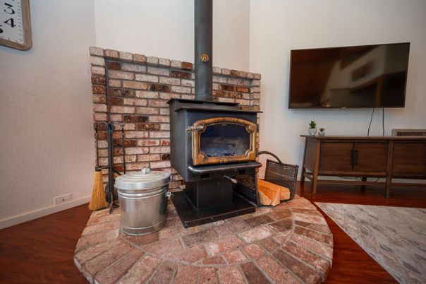 Fireplace, Interior, Stone Walls, Wood Texture Flooring